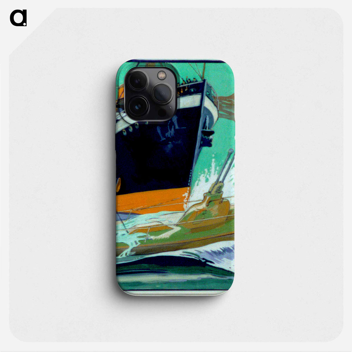 Ship ramming a submarine during World War I by Edward Penfield - エドワード ペンフィールド Phone Case.