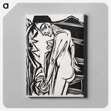 アートパネル-Female Nude Before a Cabinet - エルンスト ルートヴィヒ キルヒナー Canvas.