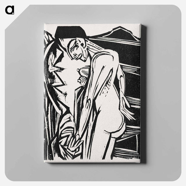 アートパネル-Female Nude Before a Cabinet - エルンスト ルートヴィヒ キルヒナー Canvas.