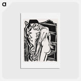 アートポストカード-Female Nude Before a Cabinet - エルンスト ルートヴィヒ キルヒナー Postcard.