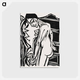 アートポストカード-Female Nude Before a Cabinet - エルンスト ルートヴィヒ キルヒナー Postcard.