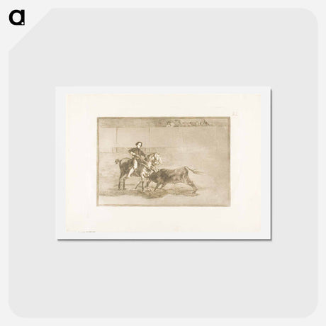アートポストカード-Manly courage of the celebrated Pajuelera in the ring at Saragossa - フランシスコ デ ゴヤ Postcard.