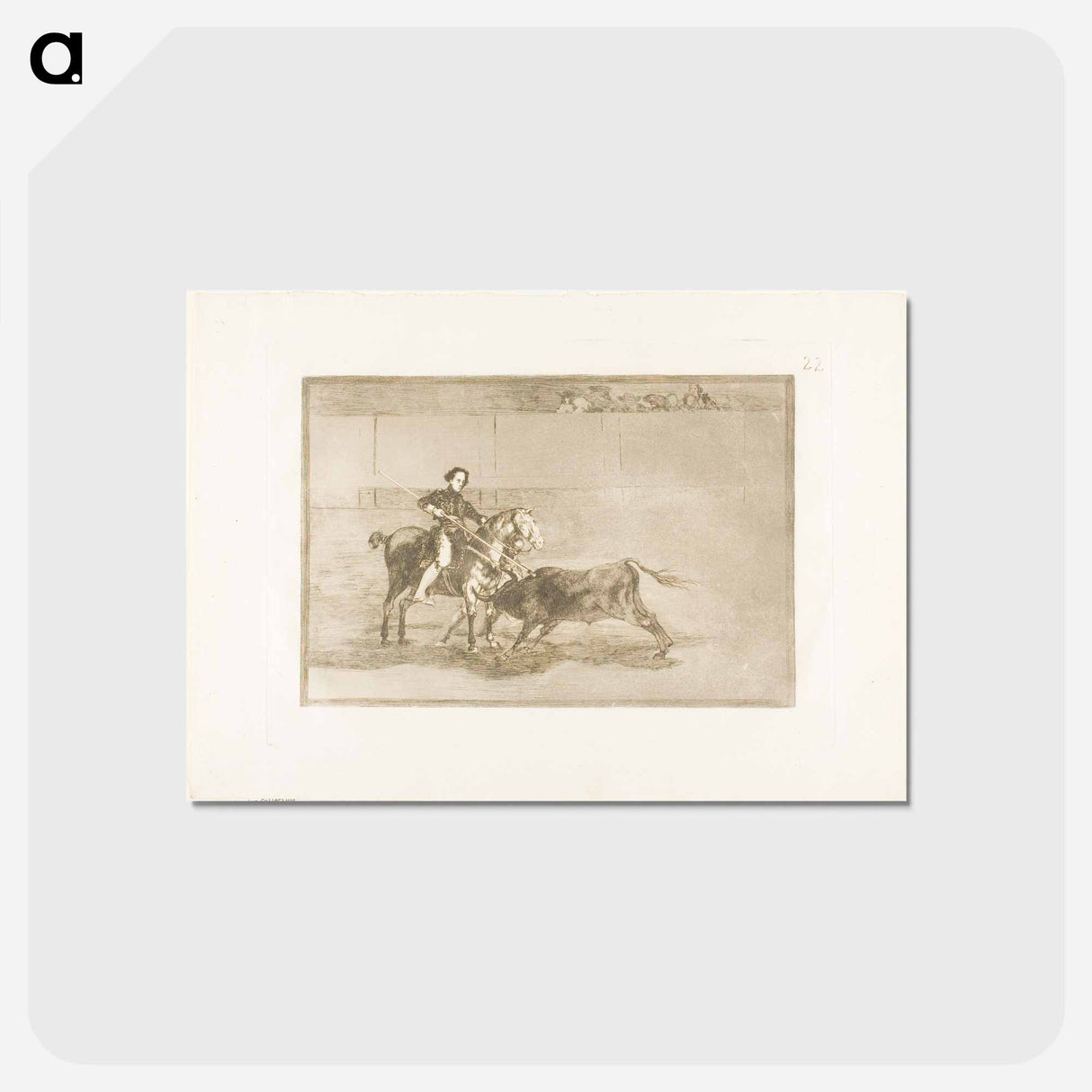 アートポストカード-Manly courage of the celebrated Pajuelera in the ring at Saragossa - フランシスコ デ ゴヤ Postcard.