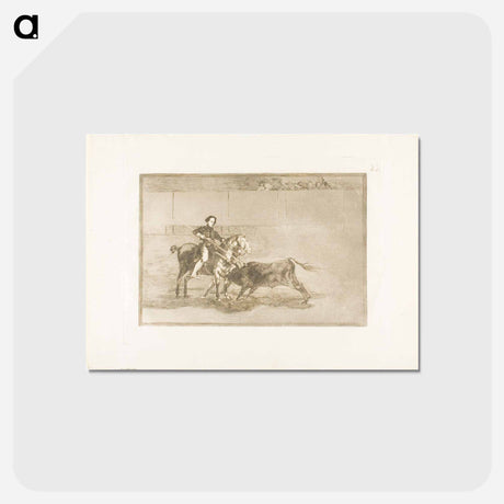 アートポストカード-Manly courage of the celebrated Pajuelera in the ring at Saragossa - フランシスコ デ ゴヤ Postcard.