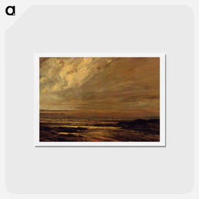アートポストカード-The Beach at Trouville at Low Tide - ギュスターヴ クールベ Postcard.