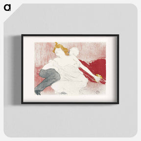 アートポスター-Ontwerp voor omslag catalogus met liggende man en halfnaakte vrouw - アンリ ド トゥールーズ ロートレック Poster.