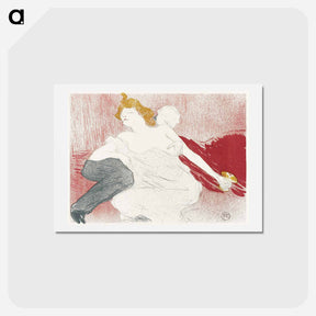 アートポストカード-Ontwerp voor omslag catalogus met liggende man en halfnaakte vrouw - アンリ ド トゥールーズ ロートレック Postcard.