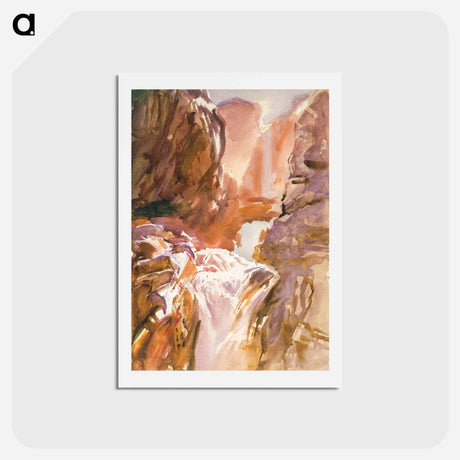 アートポストカード-Mountain Torrent - ジョン シンガー サージェント Postcard.