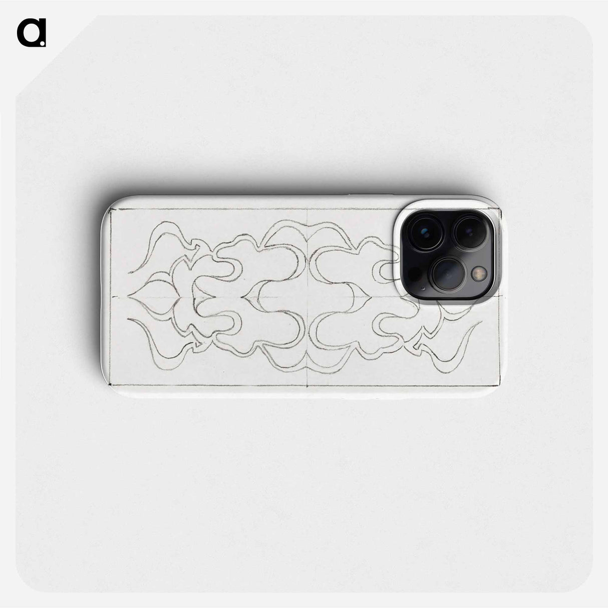 Symmetrical pattern of curly lines within a rectangle - Julie de Graag Phone Case.