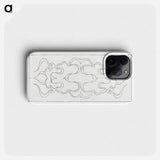 Symmetrical pattern of curly lines within a rectangle - Julie de Graag Phone Case.