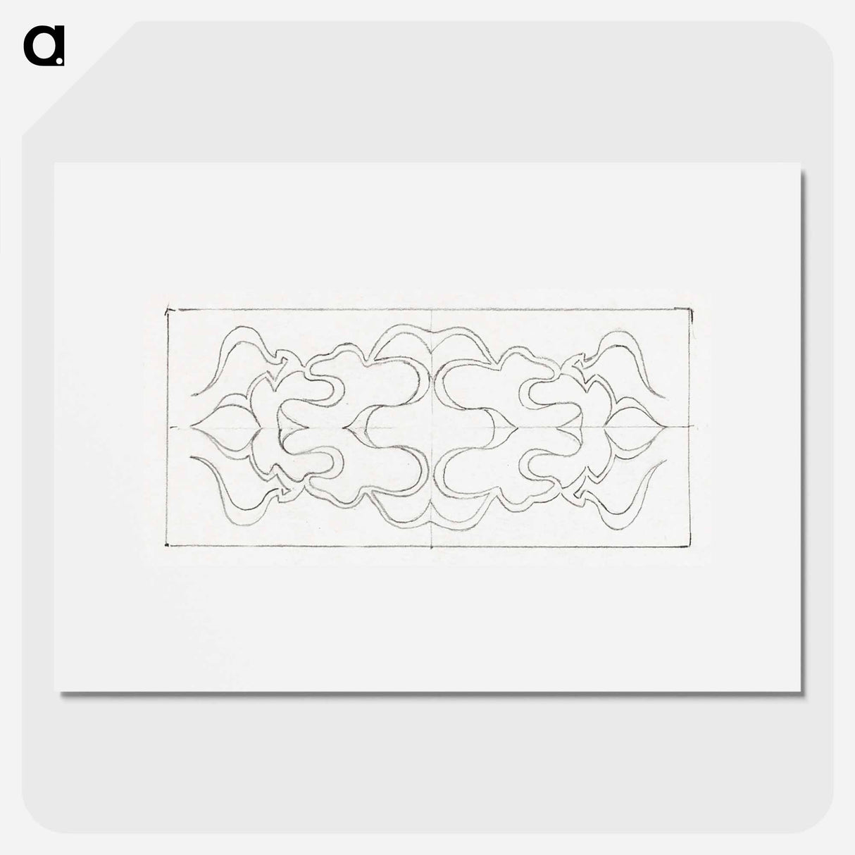 Symmetrical pattern of curly lines within a rectangle - Julie de Graag Poster.