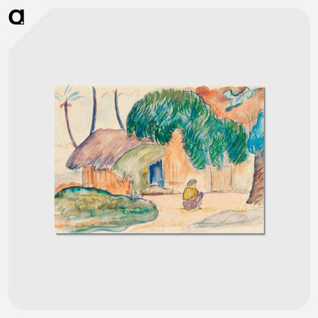 アートポストカード-Tahitian Hut - ポール ゴーギャン Postcard.