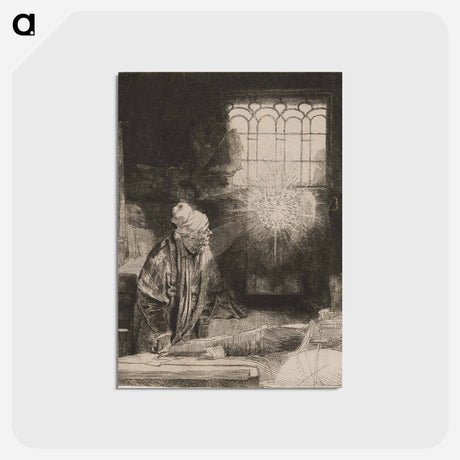 アートポストカード-Faust (The Scholar in His Study) - レンブラント ファン レイン Postcard.