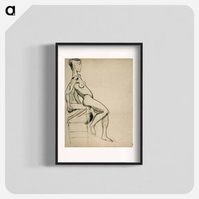 アートポスター-Female nude on a chair - テオ ファン ドゥースブルフ Poster.