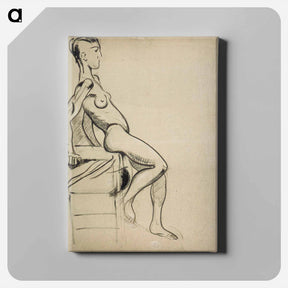 アートパネル-Female nude on a chair - テオ ファン ドゥースブルフ Canvas.