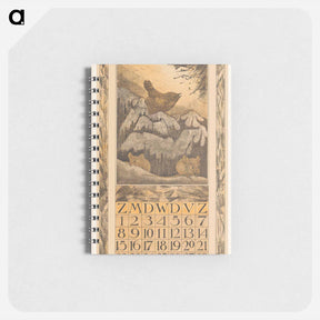 アートメモ帳-Kalenderblad januari met winterkoninkje en muizen - テオ ヴァン ホイテマ Memo.