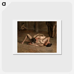 アートポストカード-The Wrestlers - トーマス エイキンズ Postcard.