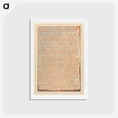 アートポストカード-Jerusalem, Plate 10, "Into the Furnaces" - ウィリアム ブレイク Postcard.