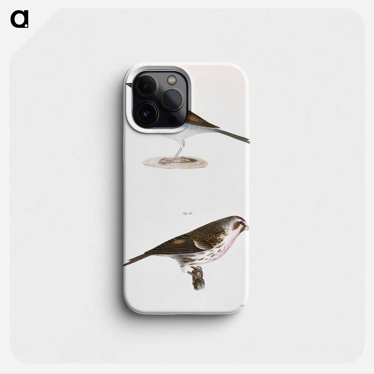 Chip-bird (Pletrophanes socialis) 161. Lesser Redpoll (Linaria minor) - ニューヨークの動物学 Phone Case.