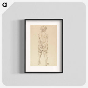 アートポスター-Standing young boy, study for the boys playing on the shore - アルバート エーデルフェルト Poster.