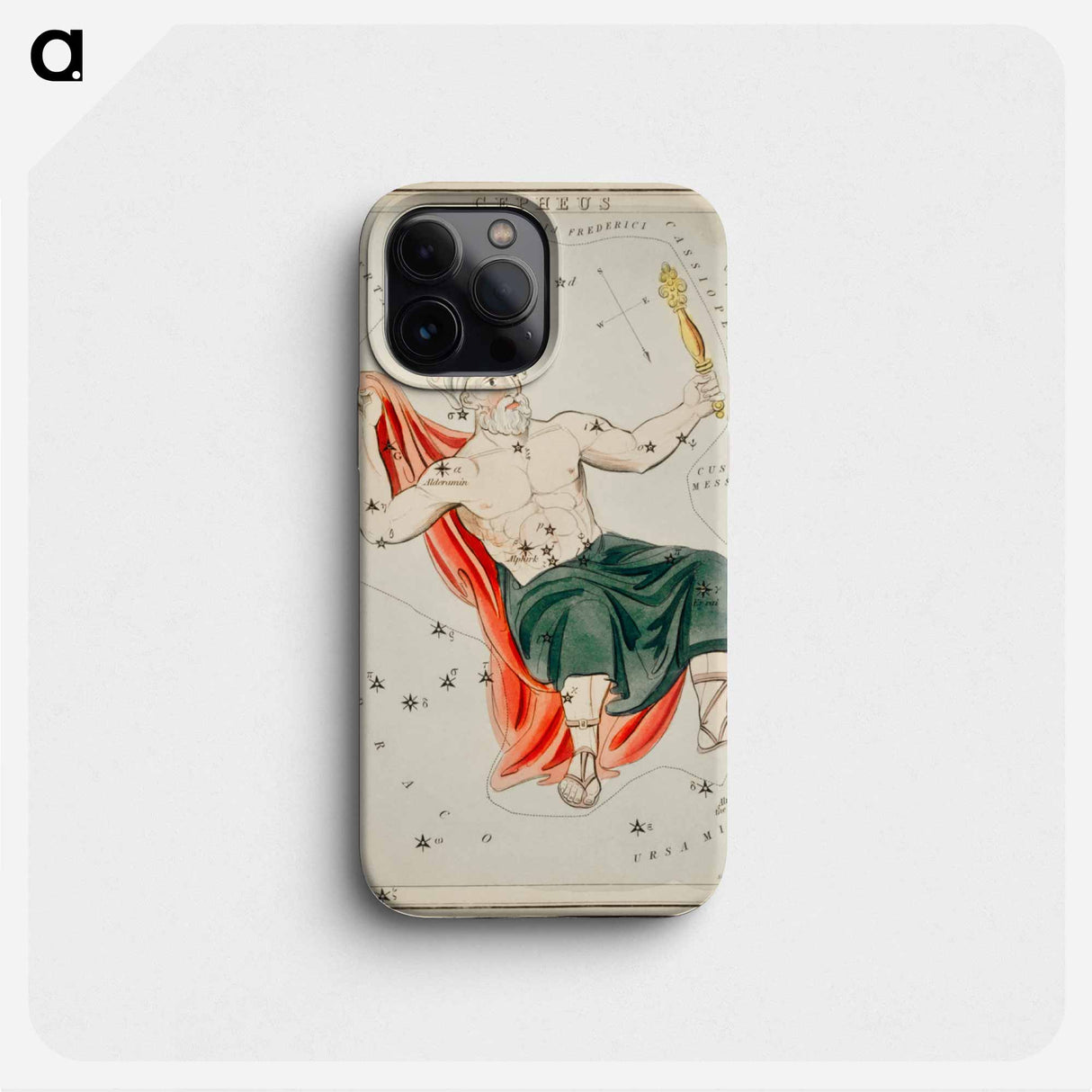 Sidney Hall’s astronomical chart illustration of the Cepheus - アンティーク地図 Phone Case.