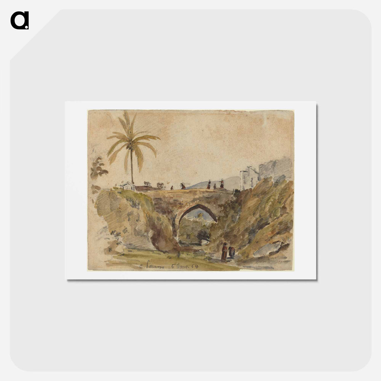 アートポストカード-Bridge at Caracas - カミーユ ピサロ Postcard.