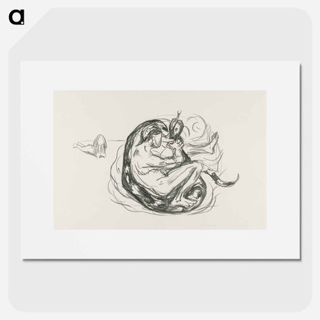 アートポスター-The Serpant is Killed - エドヴァルド ムンク Poster.