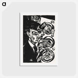 アートポストカード-Nervous People at Dinner - エルンスト ルートヴィヒ キルヒナー Postcard.