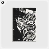 アートポストカード-Nervous People at Dinner - エルンスト ルートヴィヒ キルヒナー Postcard.