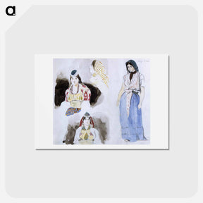 アートポストカード-Moroccan Women - ウジェーヌ ドラクロワ Postcard.