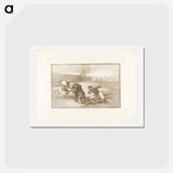 アートポストカード-Another way of hunting on foot, plate two from The Art of Bullfighting by Francisco José de Goya y Lucientes - フランシスコ デ ゴヤ Postcard.
