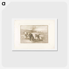 アートポストカード-Another way of hunting on foot, plate two from The Art of Bullfighting by Francisco José de Goya y Lucientes - フランシスコ デ ゴヤ Postcard.