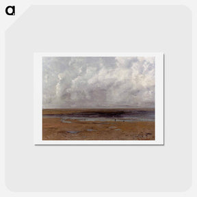 アートポストカード-The Beach at Trouville at Low Tide - ギュスターヴ クールベ Postcard.