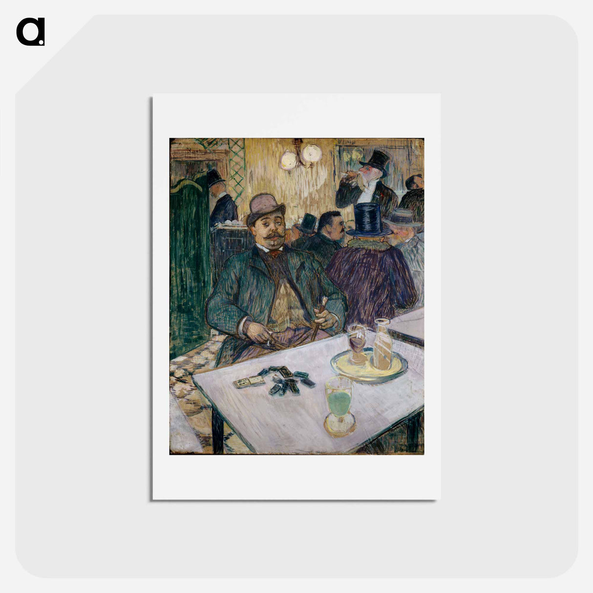 アートポストカード-Monsieur Boileau at the Café - アンリ ド トゥールーズ ロートレック Postcard.