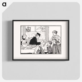アートポスター-Family in a dining room - ユリー デ フラーハ Poster.