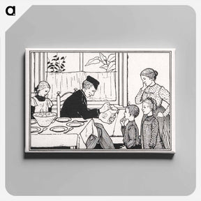 アートパネル-Family in a dining room - ユリー デ フラーハ Canvas.