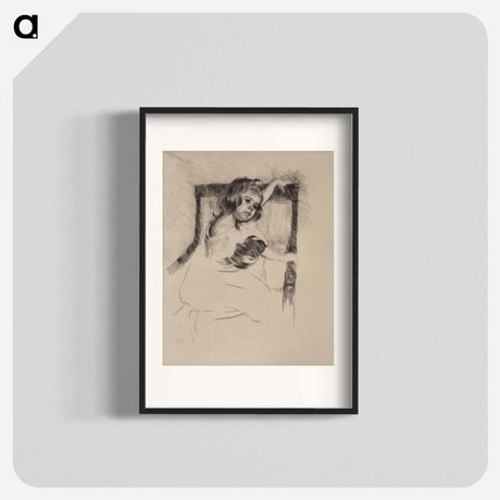 アートポスター-Kneeling in an Armchair - メアリー カサット Poster.