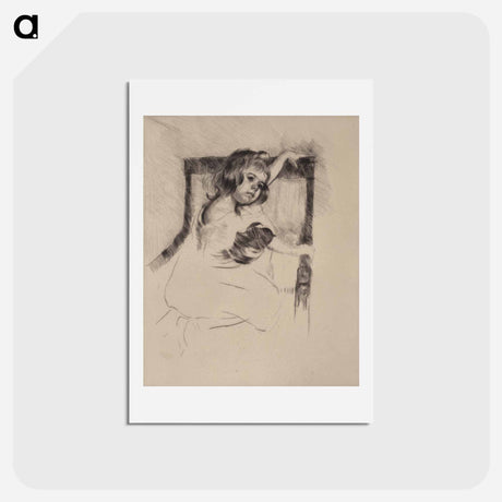 アートポストカード-Kneeling in an Armchair - メアリー カサット Postcard.