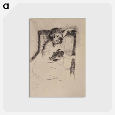 アートポストカード-Kneeling in an Armchair - メアリー カサット Postcard.