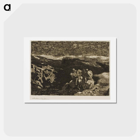 アートポストカード-Horsemen in Combat - オディロン ルドン Postcard.