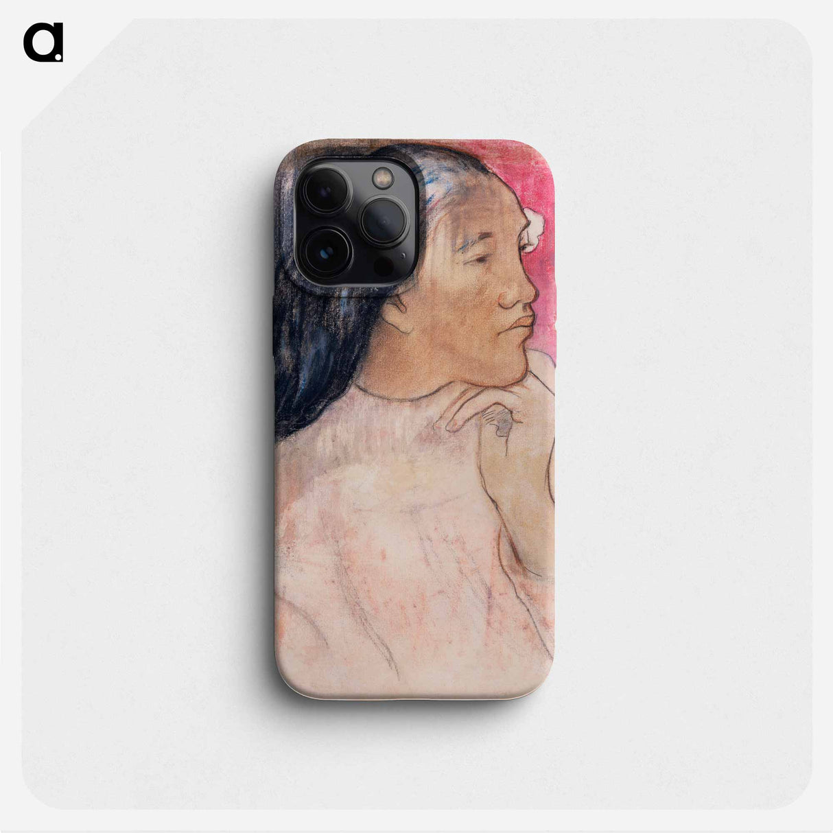 A Tahitian Woman with a Flower in Her Hair - ポール ゴーギャン Phone Case.