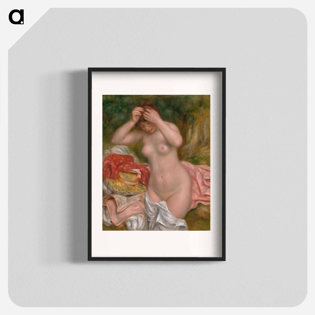 Bather Arranging Her Hair - Pierre-Auguste Renoir Poster.