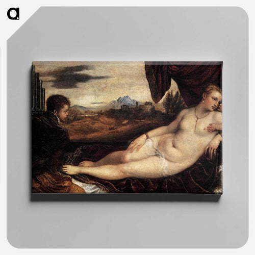 Venus and Cupid with an Organist - ティツィアーノ ヴェチェッリオ Canvas.