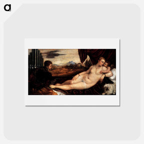 アートポストカード-Venus and Cupid with an Organist - ティツィアーノ ヴェチェッリオ Postcard.