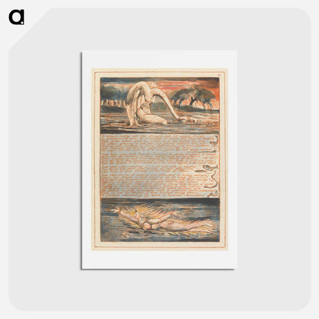 アートポストカード-Jerusalem, Plate 11, "To labours mighty...." - ウィリアム ブレイク Postcard.