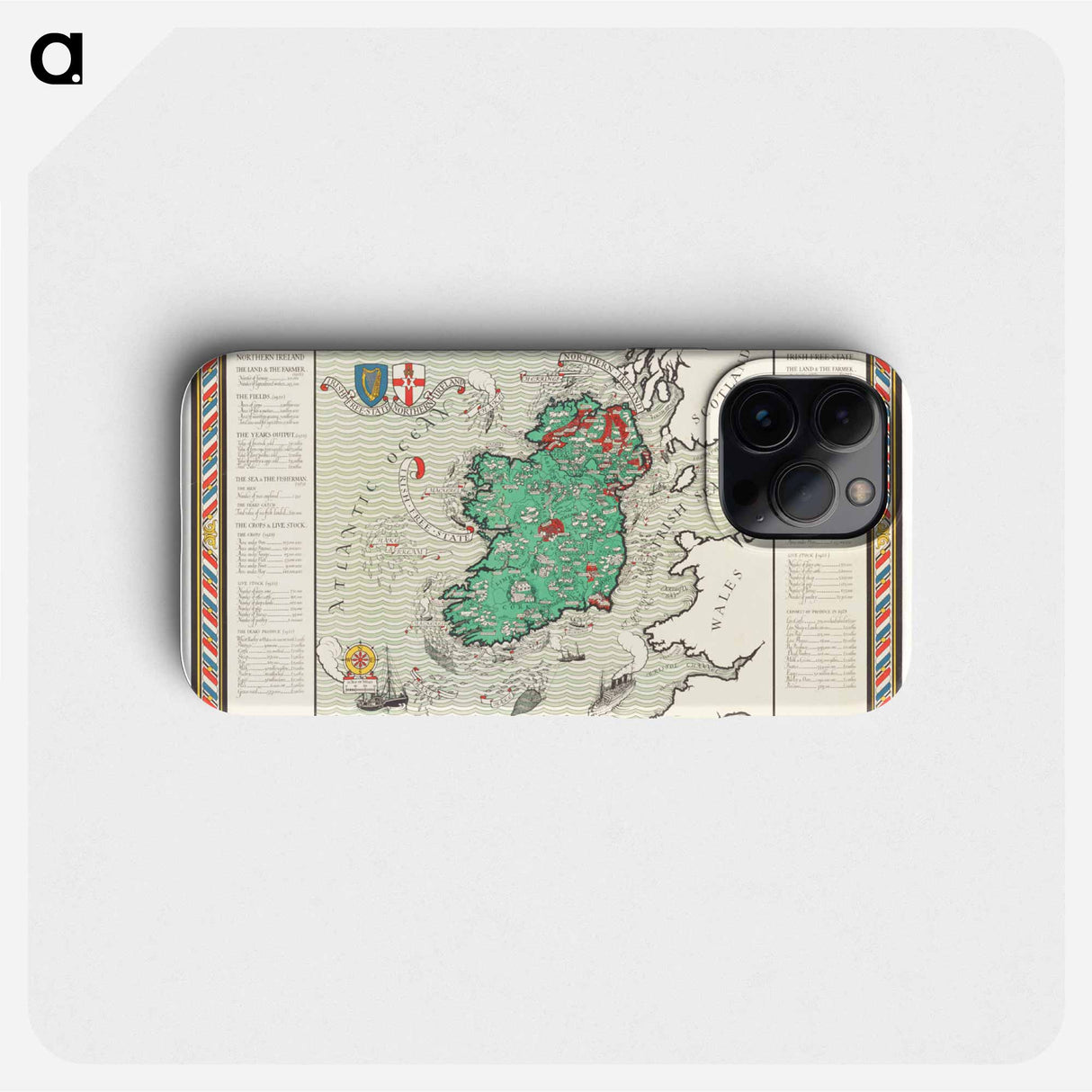 Irish Free State & Northern Ireland - アンティーク地図 Phone Case.