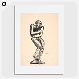 Study of a standing male nude - アーノルド ピーター ワイズ クビンチャン Poster.