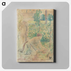 アートパネル-Woman Working in a Garden - カミーユ ピサロ Canvas.
