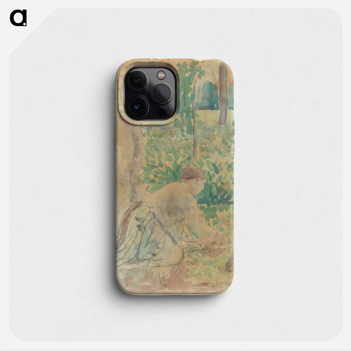 Woman Working in a Garden - カミーユ ピサロ Phone Case.