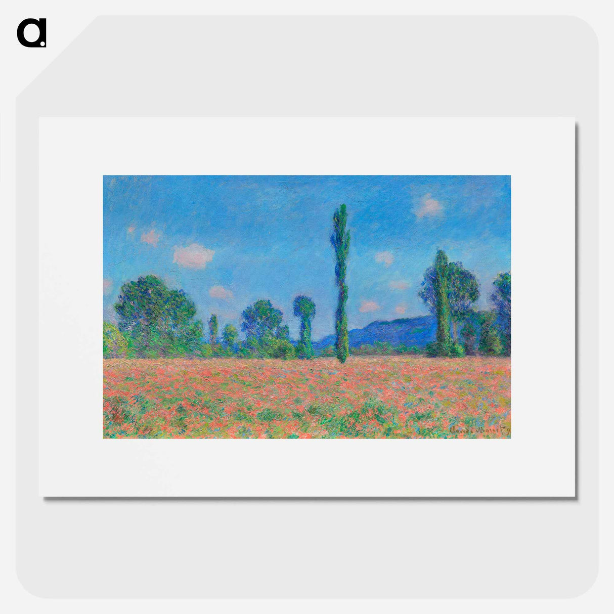 Poppy Field, Giverny - クロード モネ Poster.